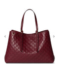 Gucci GG Emblem Large Tote Bag Burgundy