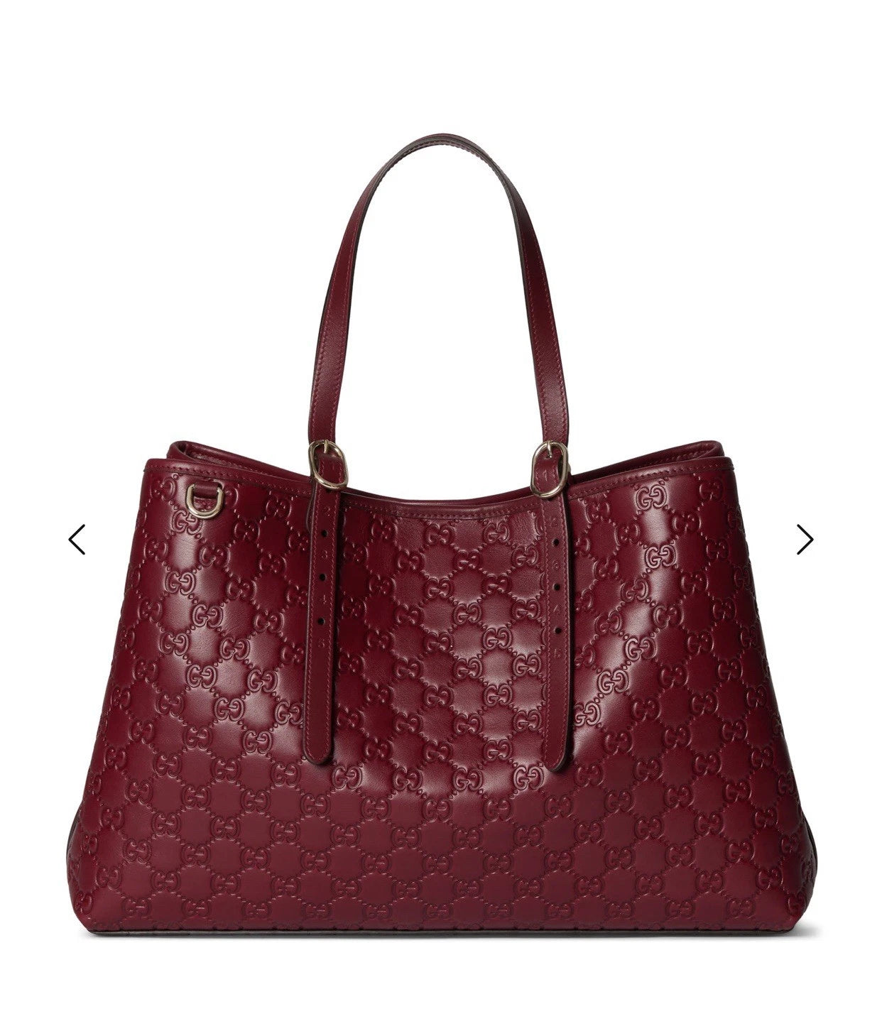 Gucci GG Emblem Large Tote Bag Burgundy