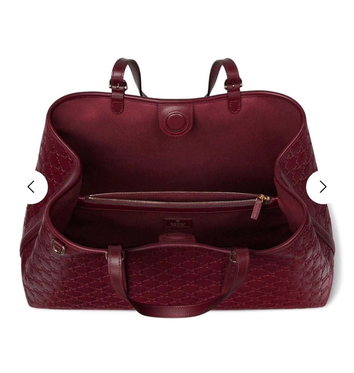 Gucci GG Emblem Large Tote Bag Burgundy